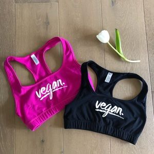 Two Vegan sports bras - groceries apparel
